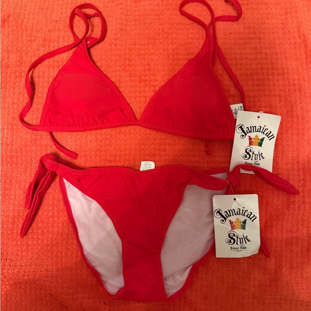Jamaican Style Red Bikini Set